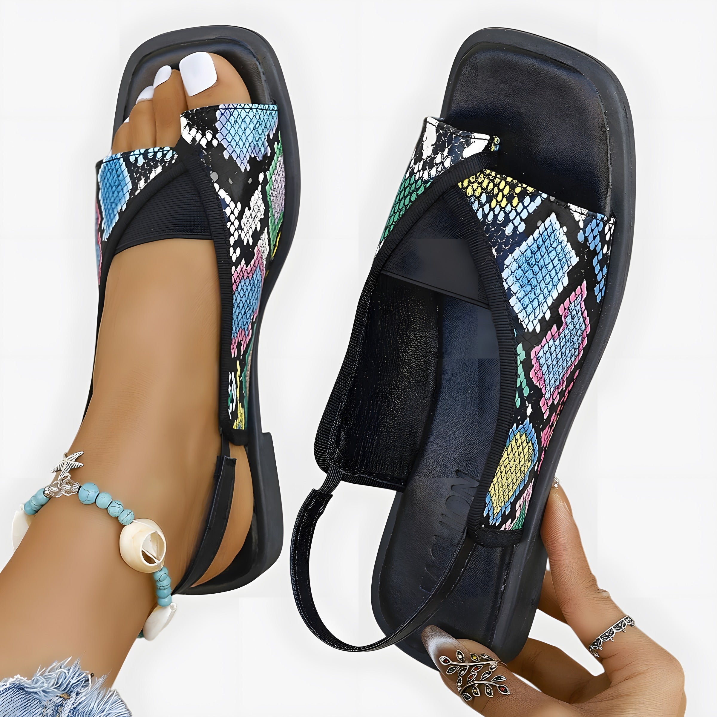 Caroline | Sandales orthopédiques femme tendance Multicolore