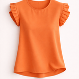 Viviane | Blouse à manches courtes et volants étagés