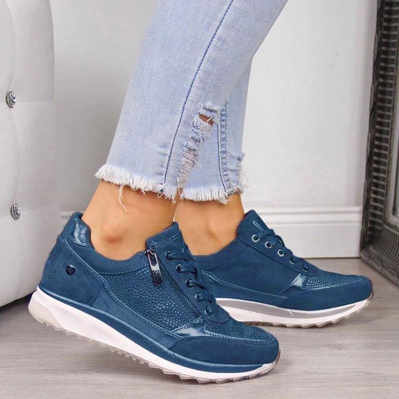 Gabri™ Zip-Up Orthopedic Sneakers Bleu, photo studio