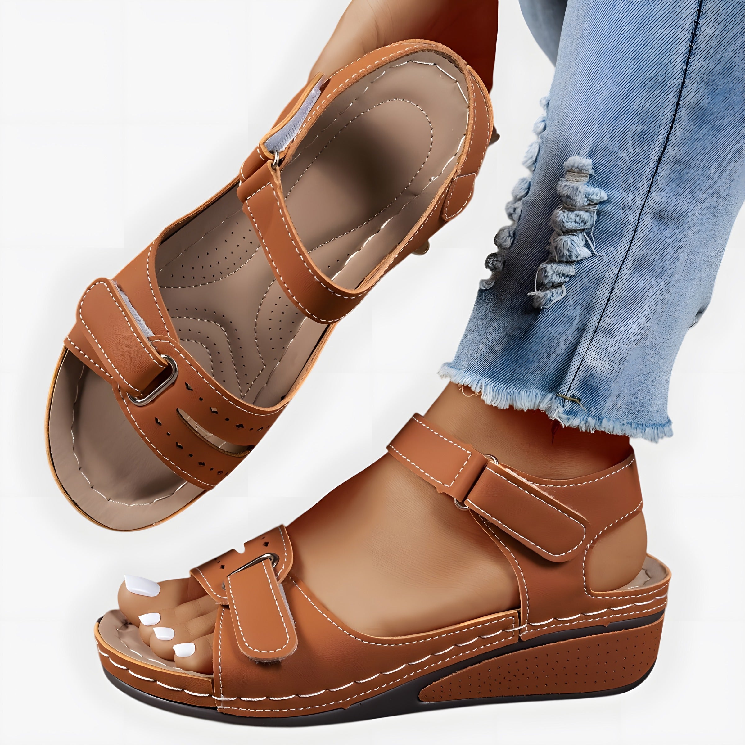 Hana | Sandales orthopédiques femme de soutien Marron