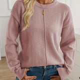 Adèle | Pull à col rond et surpiqûre décorative