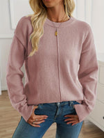 Adèle | Pull à col rond et surpiqûre décorative