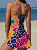 Fiesta | Tankini graphique fleuri avec short, effet ventre plat