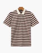 Horizontal Stripe Polo with Contrast Collar