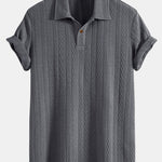 Ensemble — polo jacquard à manches courtes & pantalon côtelé à jambe droite