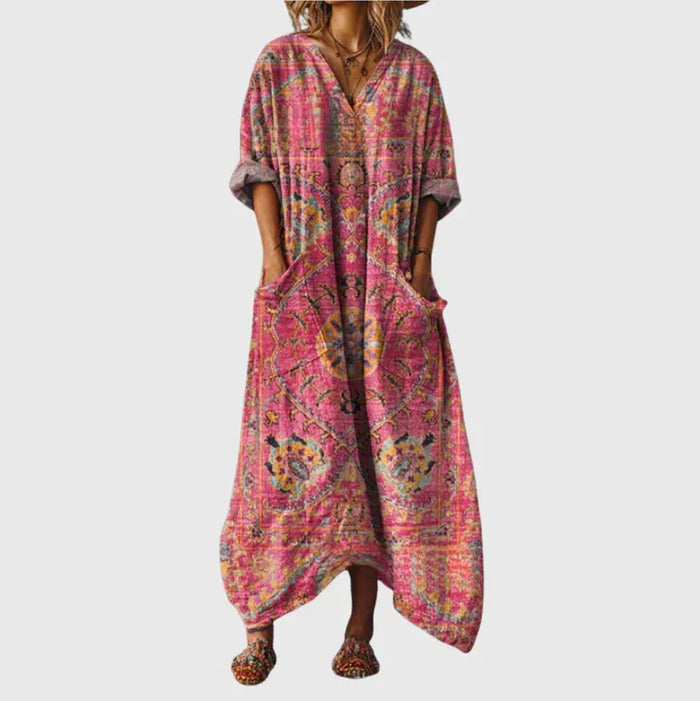 Robe longue à imprimé coloré