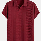 Ensemble — polo jacquard à losanges géométriques & short