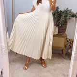 Agnès | Robe plissée évasée d'une élégance naturelle