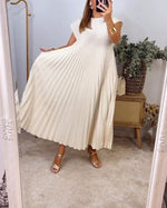 Agnès | Robe plissée évasée d'une élégance naturelle