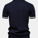Ensemble — polo zippé en maille à bordure contrastante & short chino à taille élastique