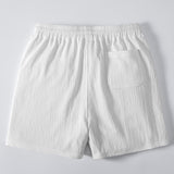 Ensemble — chemise en lin et viscose à col V & short texturé froissé à cordon