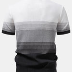 Ensemble — polo en maille rayée dégradée & pantalon fuselé coupe slim
