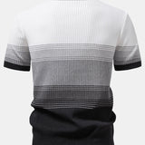 Ensemble — polo en maille rayée dégradée & pantalon fuselé coupe slim