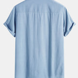 Ensemble — chemise en lin à col henley & short en lin et coton
