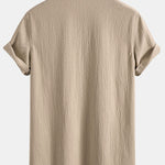 Ensemble — chemise texturée froissée à col V & pantalon texturé froissé