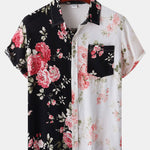 Ensemble Capucine — chemise à imprimé floral bicolore & short de bain