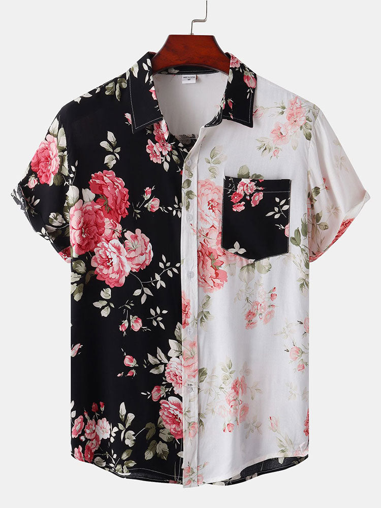 Ensemble Améline — chemise à imprimé floral bicolore & short de bain