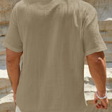 LINEN V-NECK SHIRT FOR MEN