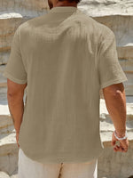 LINEN V-NECK SHIRT FOR MEN