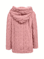 Marie | Sweat zippé à capuche en maille torsadée