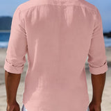 LINEN BLEND BUTTON SHIRT FOR MEN