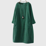 Grace — Robe Midi en Velours Côtelé Détendue
