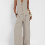 Aira - Ensemble Gilet Boutonné & Pantalon Large