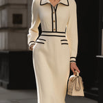Sylvie — Robe Midi avec Détails de Boutons