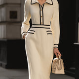 Sylvie — Robe Midi avec Détails de Boutons