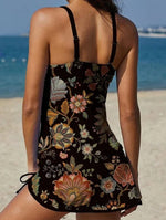 Fiesta | Tankini graphique fleuri avec short, effet ventre plat