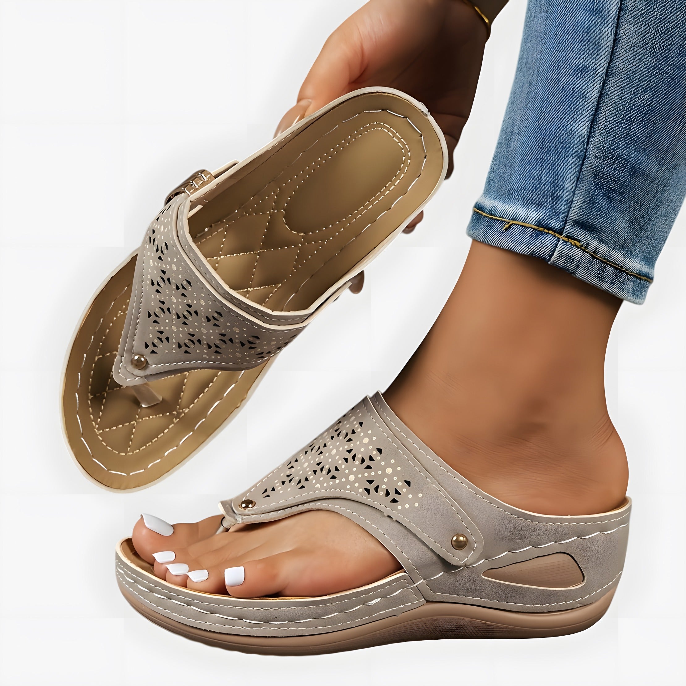 Anouk | Sandales femme tongs Marron