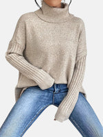 Mathilde | Pull ample à col roulé et manches chauve-souris