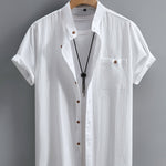 CREW NECK BUTTON SHIRT FOR MEN