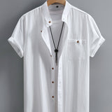 CREW NECK BUTTON SHIRT FOR MEN