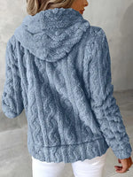 Marie | Sweat zippé à capuche en maille torsadée