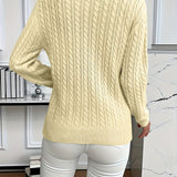 Armelle | Pull en maille à torsades et col rond