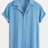 Ensemble — chemise cubaine en éponge rayée & short en éponge rayé
