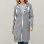Chloé | Long sweat à capuche zippé