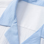 Ensemble — chemise cubaine texturée contrastante & pantalon à jambe droite