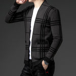 CHECKERED KNIT CARDIGAN FOR MEN