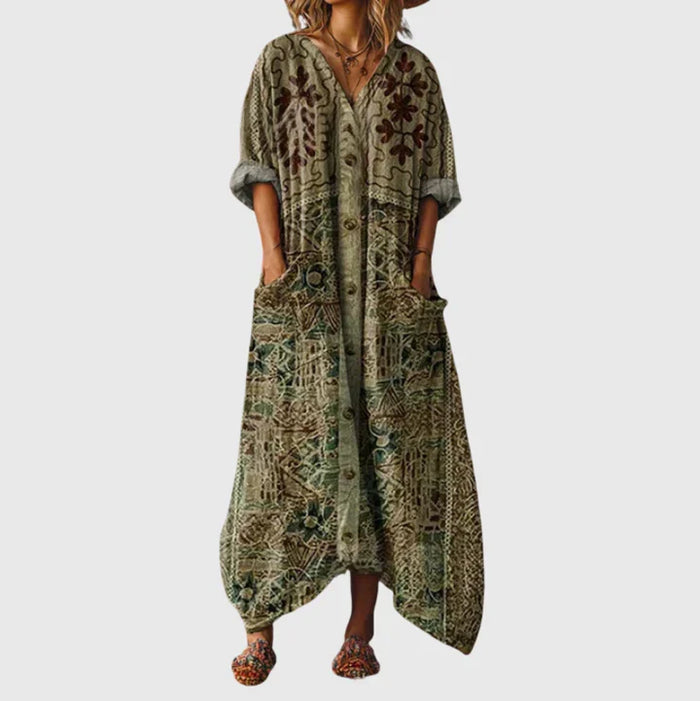 Janina | Robe longue à imprimé coloré