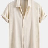 Ensemble Capucine — chemise jacquard géométrique & pantalon texturé froissé à jambe droite