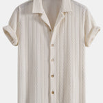 Ensemble Capucine — chemise cubaine texturée jacquard & short texturé froissé à cordon