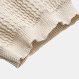 Ensemble — polo en maille jacquard à vagues et col V & pantalon côtelé à jambe droite