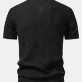 Ensemble — polo zippé en maille texturée à losanges & pantalon fuselé