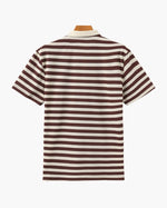 Horizontal Stripe Polo with Contrast Collar