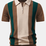 Ensemble — polo en maille texturée color block & pantalon fuselé coupe slim
