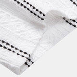 Ensemble — chemise jacquard rayée géométrique & pantalon texturé froissé
