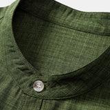 Ensemble Améline — chemise à col officier et manches courtes & short en lin à cordon