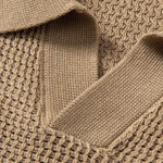 Ensemble — polo en maille crochetée texturée à col Johnny & pantalon texturé froissé